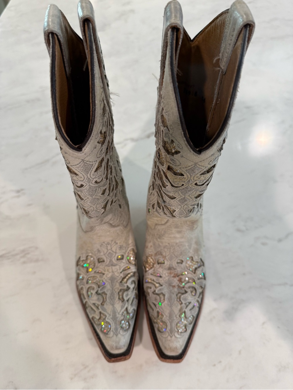 Corral Ivory Embellished Western Boots